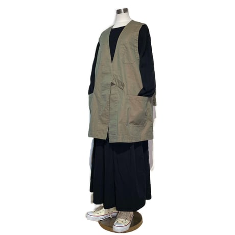TigreBrocante"workman long vest"(khaki)women's