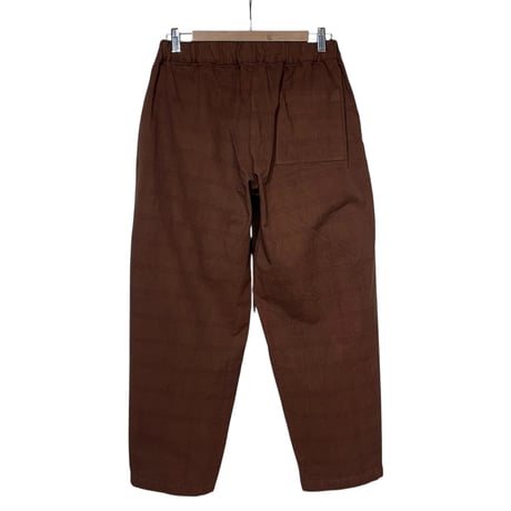 COLINA CAPERTICA "Natural Dyed Amunzen Check Peg Top Easy Pants"(弁柄染) unisex