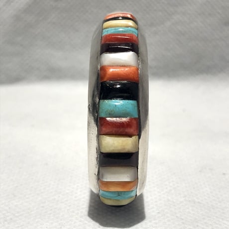 indian jewelry "Ray Adakai(navajo)" multi inlay bangle (XS)