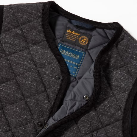 Jackman"Lavenham ×Jackman Dotsume Gilet"(heather black)unisex