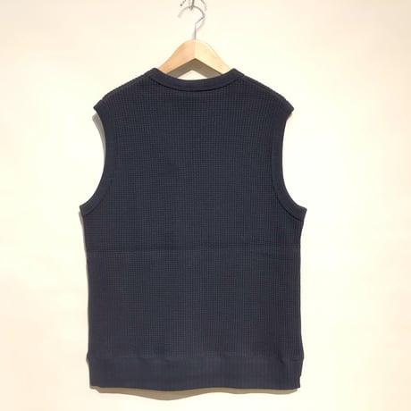 Jackman"cotton waffle vest"(navy) unisex