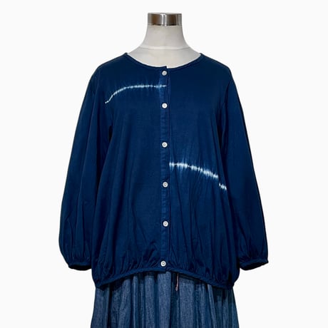 TigreBrocante"random tie-dye ballon cardigan"(indigo)women's