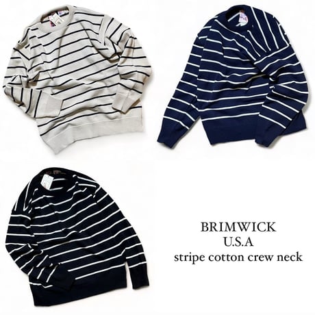 Brimwick U.S.A "stripe cotton crewneck" (natural)unisex
