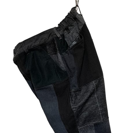 FUNSET OF ART "black patchwork karusan 5P pants"(black)unisex-M