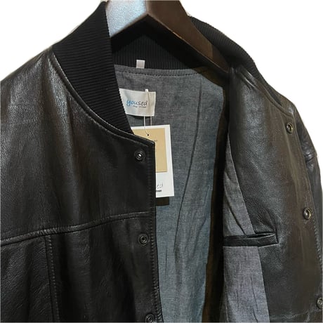 yoused"all leather studium jamper"(black)unisex