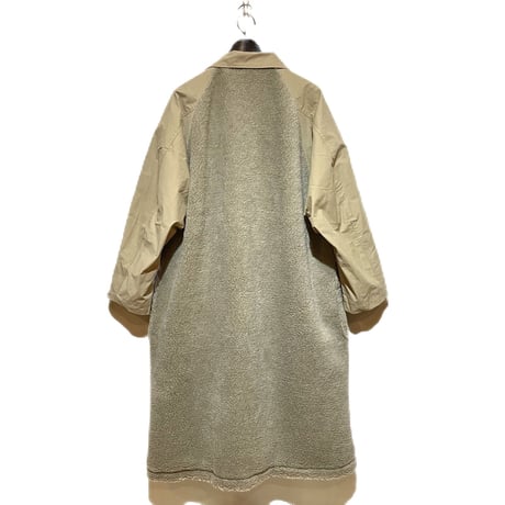 H.UNIT "nylon × boa switching coat" (beige) unisex