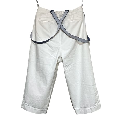 CAERULA PER LIGHTS"10oz denim suspender pants"(white)unisex