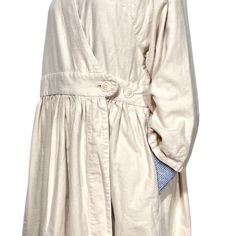 TigreBrocante "airy flannel belt gather one -piece"(natural)
