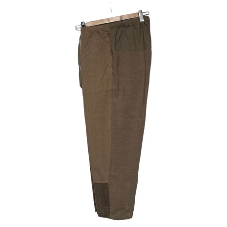 TigreBrocante"remake euro linen sheets mix tagosaku pants“(mocha)unisex(S)