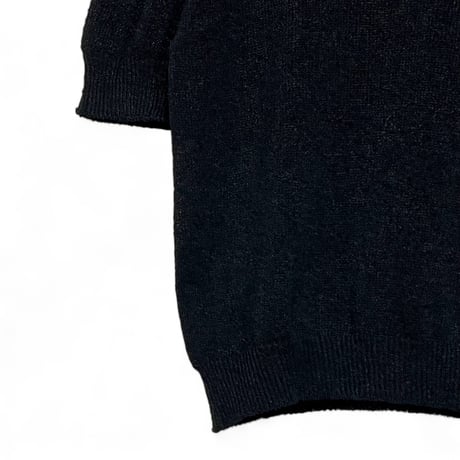 Linen ya(as it is)"crewneck short sleeve knit washi"(black)women's