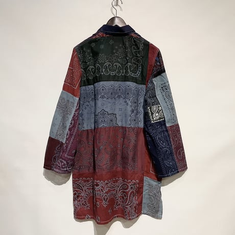 Slow Hands "bandana patch work coat"(ice gray asst)unisex-(S)