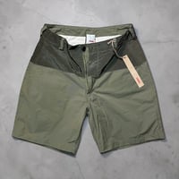 dip ltd "60/40 cloth switching short pants" (olive×dk olive)unisex