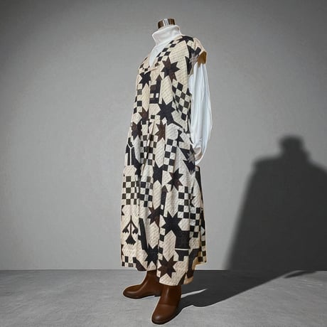 ASEEDONCLOUD"Study uniform dress map quilt print"(off white)women's