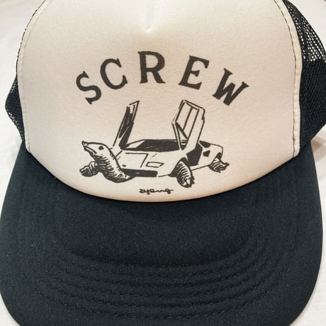 "SCREW" MESH CAP SNAP BACK  [BLACK]