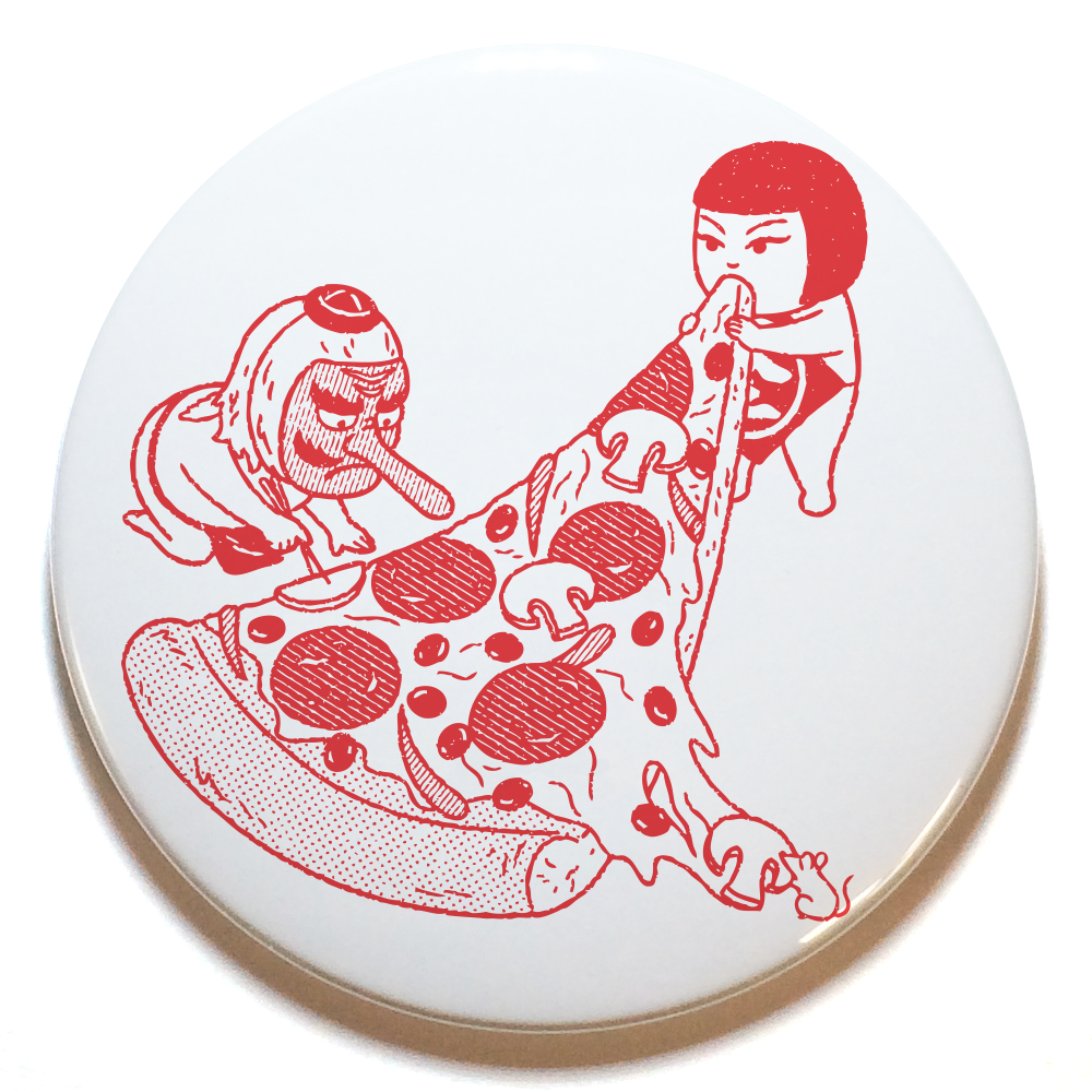 P is for Pizza 01 バッジ（特大） | OKIMI ONLINE STORE