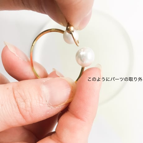 CHIENOWAイヤリング　”ODANGO”・[ブロンズブラウン・ツヤ]