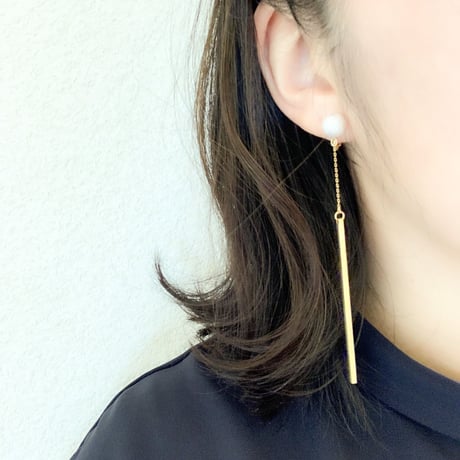 【受注生産】パールチェーンピアス・イヤリング