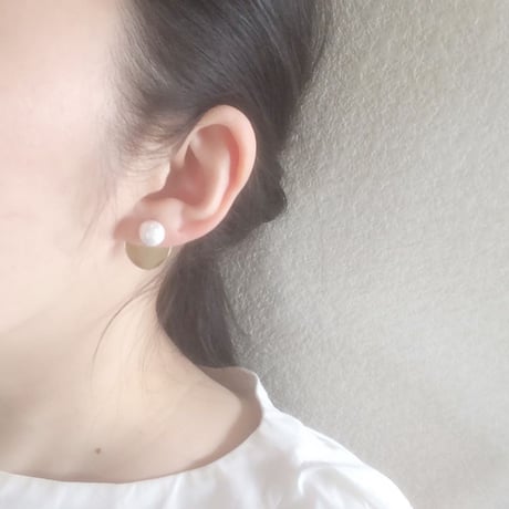 2wayコットンパールイヤリングM