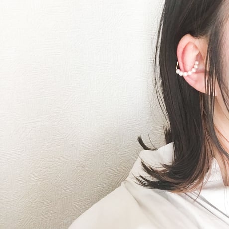 tubu イヤーカフ＆リング [ホワイトピンク・マット]