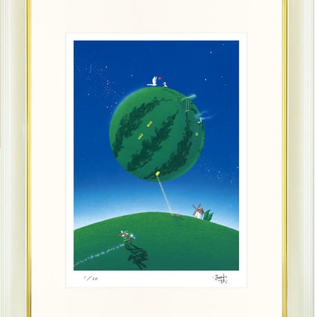 はせがわいさお　ジークレー版画　「エンゼルホースの愛のつばさ」 はせがわいさおジークレー版画「エンゼルホースの愛のつばさ」