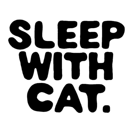 SLEEP WITH CAT.(猫と寝ろ)フーディー:ブラック