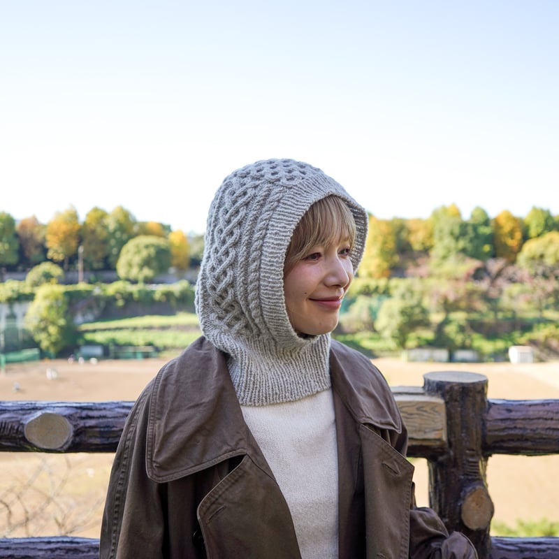 24aw NULLUS ドレープ バラクラバ メリノ ウール ブラウン MIX