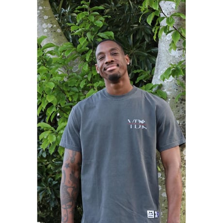 【YB7】コットン　ピグメントダイTシャツ　ブラック