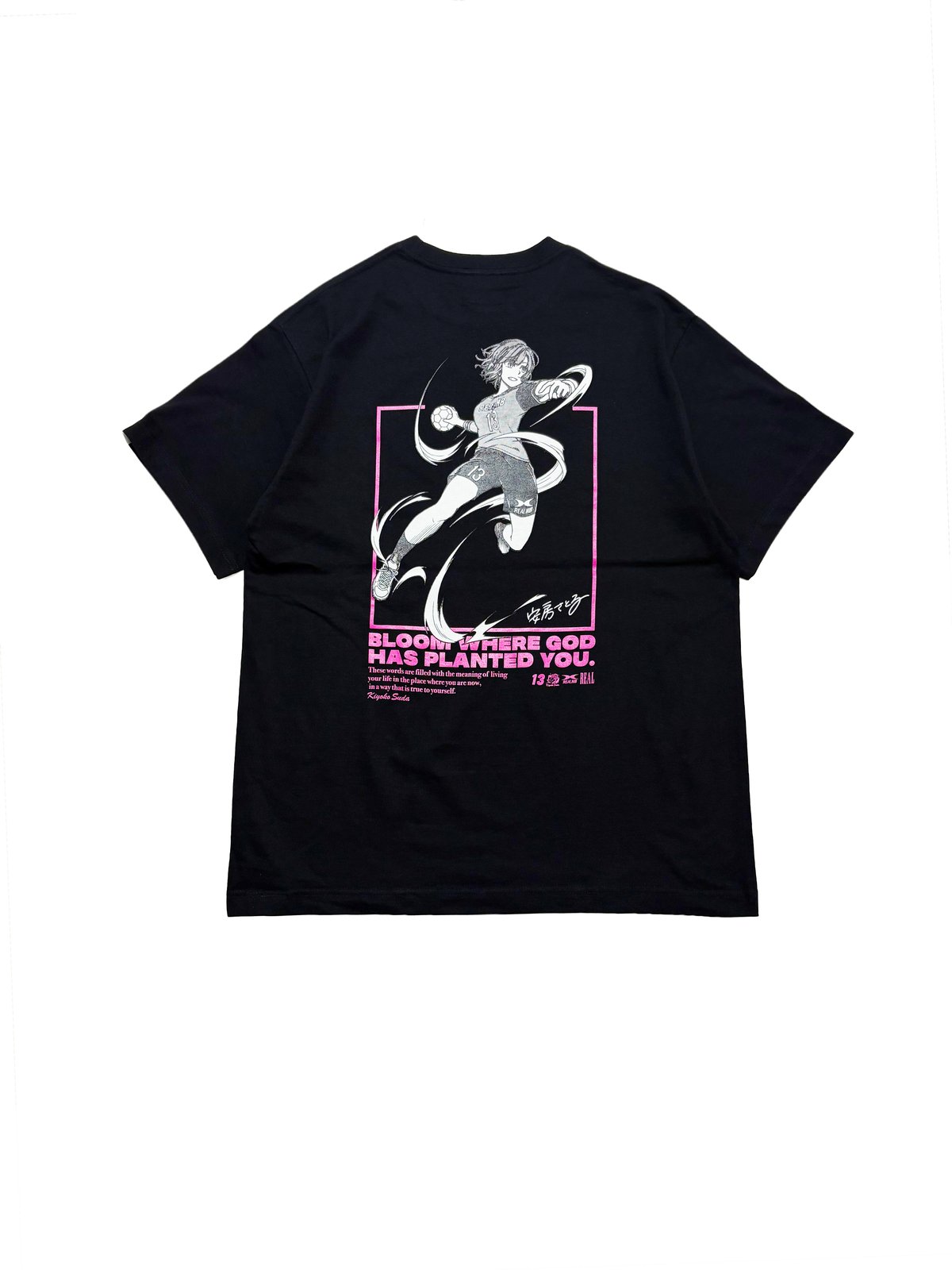 須田選手×安房さとる先生 コラボ コットンTシャツ ブラック | REAL