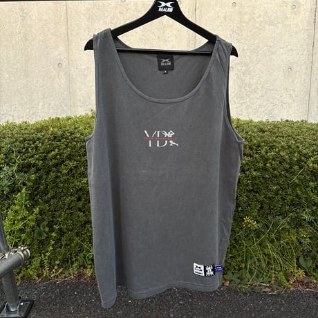 【YB7】コットン　ピグメントダイタンクトップ　ブラック