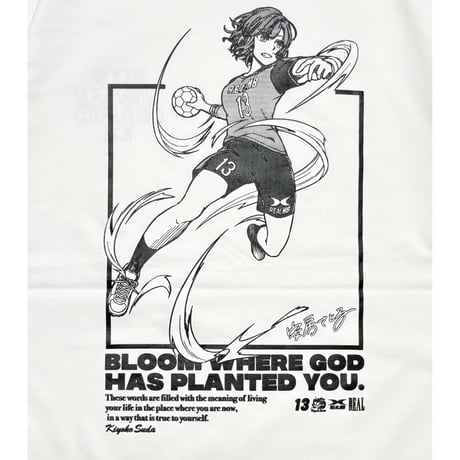 須田選手×安房さとる先生　コラボ コットンTシャツ ホワイト