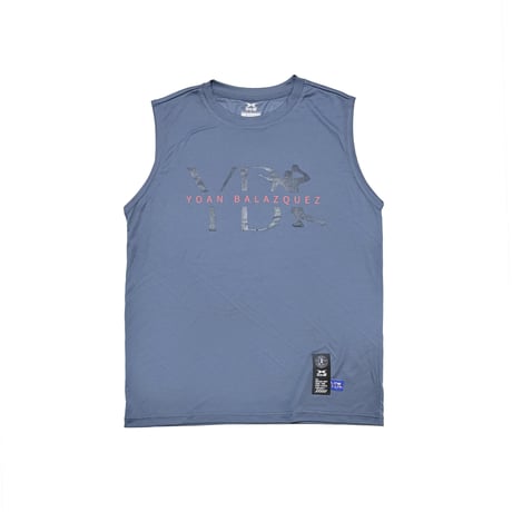【YB7】ドライノースリーブTシャツ　ダスティブルー