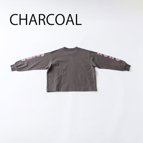 nunuforme / nunuforme袖プリントT　nt24-007-04   Charcoal   115.125.135.145.1(155).2(163)