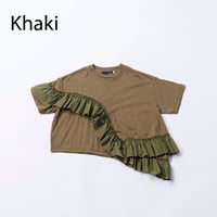nunuforme / 新型ラウンドフリルT  22-nf25-830-500  Khaki  L(120-130) .XL(135-145).1(155).2(163)