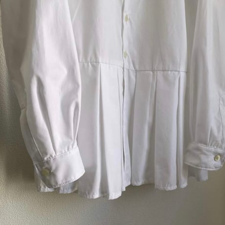 GRIS / Hem pleated shirt (B) GR25AW-SH001B  WHITE  S(110-120).M(1201-135).L(135-150).XL(150-160)
