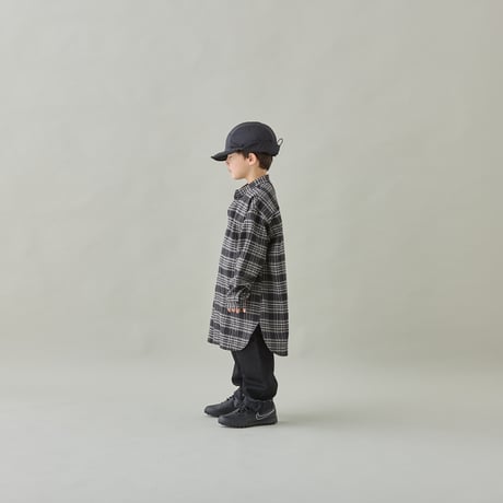 MOUN TEN. /check flannel long shirt(organic cotton)  MS38-1822  black x sand  140.0(155).1(adult)