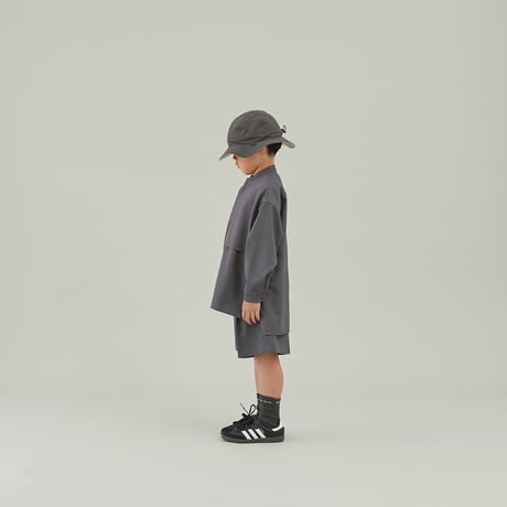 MOUN TEN. /polyester canapa half pants  MP55C-1108  charcoal  110.125.140.0(155).1(adult)