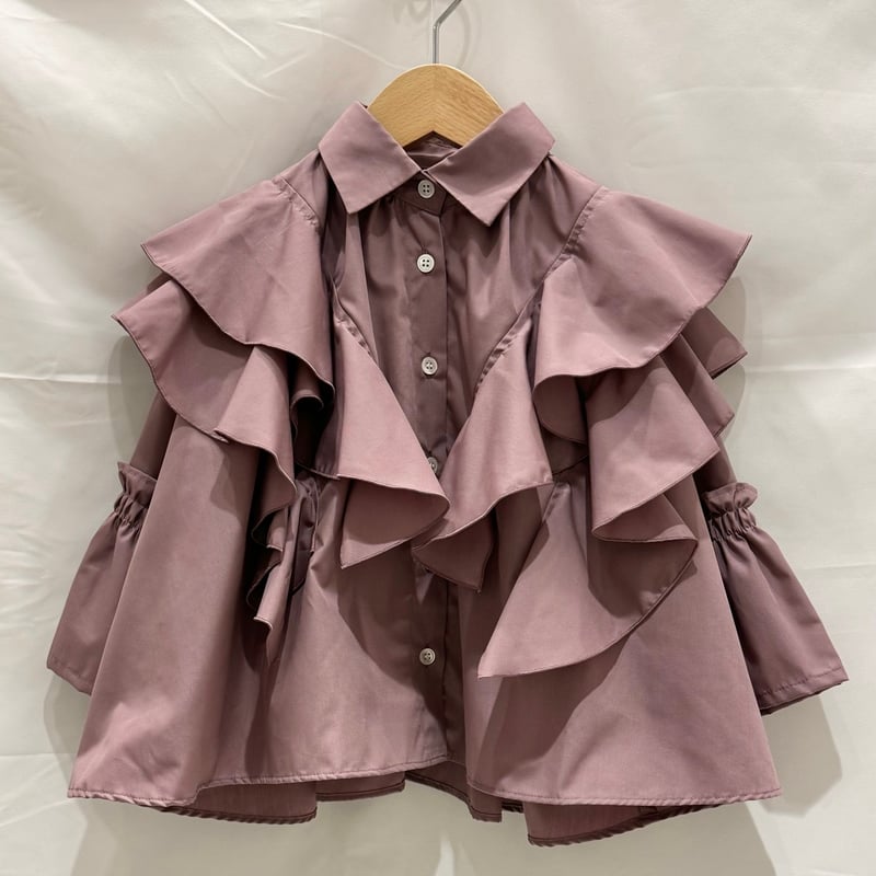 nunuforme / フリルスリーブブラウス 27-nf21-521-031 Purple  