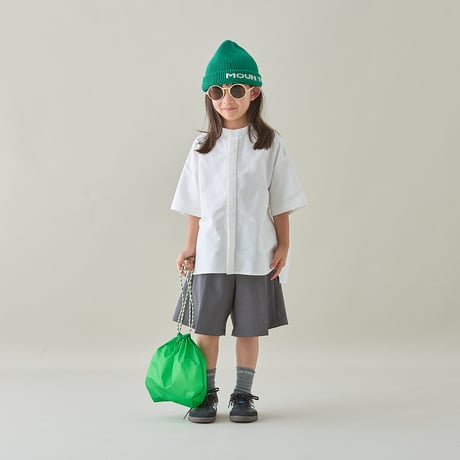 MOUN TEN. / oxford bandcollar s/s shirt   MS41-1939  white  110.125.140.0(155).1(adult).2(adult)