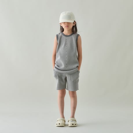 MOUN TEN. / bicolor waffle tanktop  MT48-1945  gray x charcoal  110.125.140.0(155)