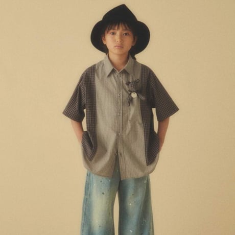 GRIS / Separate S/S Big Shirt  GR26SS-SH003  BEIGE S(110-120).M(120-135).L(135-150).XL(150-160)