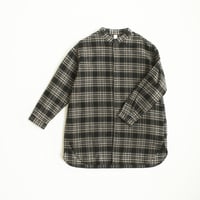 MOUN TEN. /check flannel long shirt(organic cotton)  MS38-1822  black x sand  140.0.1