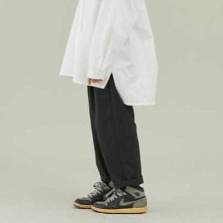 MOUN TEN. / stretch nylon gaba 1tuck pants   MP56-1102  black  125.140.0(155)1(adult)