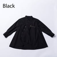 nunuforme /  アシンメトリー ジップシャツ 06-nf25-526-035  Black  S.M .L .XL.1(155).2(163)