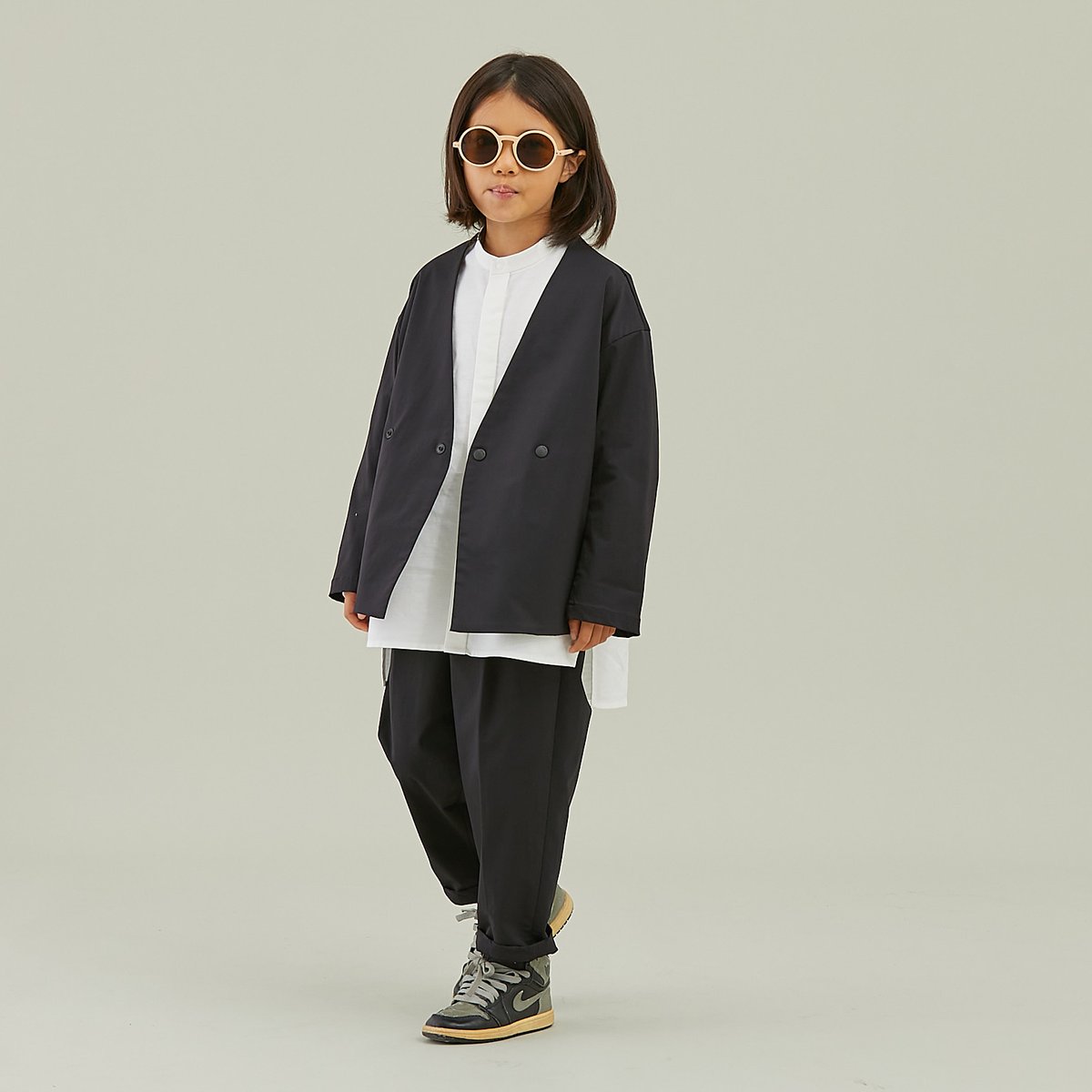 MOUN TEN. / stretch nylon gaba 1tuck pants MP