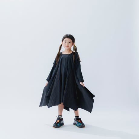 nunuforme / フリルエッジワンピース 04-nf25-429-025  Black  M(105-115).L(120-130) .XL(135-145).1(155).2(163)