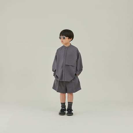 MOUN TEN. /polyester canapa half pants  MP55C-1108  charcoal  110.125.140.0(155).1(adult)