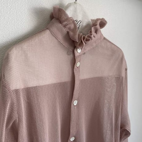GRIS / Lacey Cutoff Shirt  GR26SS-SH006   PINK  S(110-120).M(1201-135).L(135-150).XL(150-160)