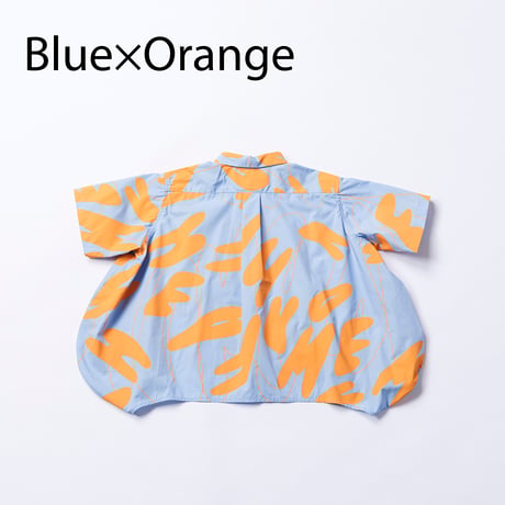 nunuforme / 半袖サークルシャツ　 18-nf25-529-260   Blue×Orange  105.115.125.135.145.1(155).2(163)