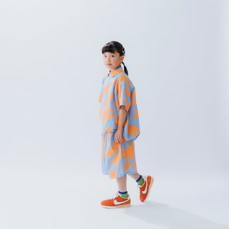 nunuforme / ループロゴショートパンツ  34-nf25-633-260  Blue×Orange  105.115.125.135.145.1(155).2(163)