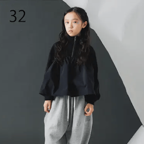 nunuforme / ハーフジッププルオーバー  32-nf26-847-503  Black  M .L .XL.1(155).2(163)